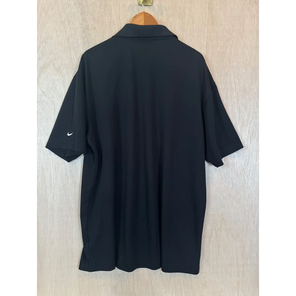 Nike Golf Dri-FIT Polo Shirt Mens XXL Black Short Sleeve Athletic Swoosh Logo